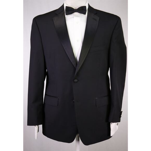 Calvin Klein Black Formal Tuxedo 2-Btn Wool Suit Blazer and Pants 42S - Picture 2 of 10
